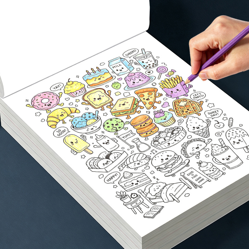 Adult Coloring Book Stress Relief - สมุดระบายสีสำหรับผู้ใหญ่ ลายเส้นง่ายๆ 16 หน้า สมุดวาดภาพระบายสีและลอกลาย สามารถระบายสีและลอกลายได้