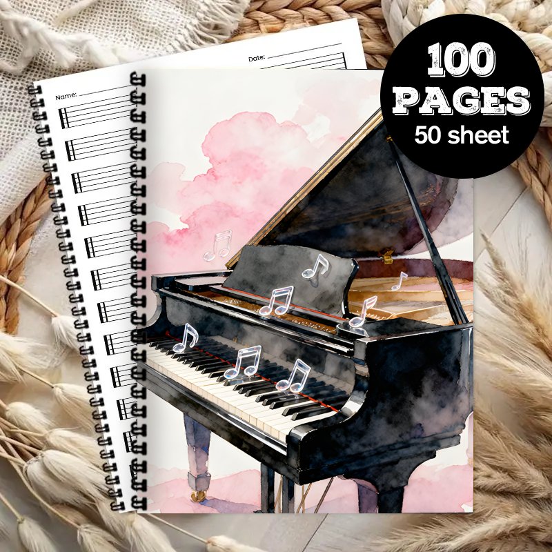 ขนาด A4, สมุดโน้ตดนตรี, สมุดโน - Blank Sheet Music Notebook บทวิจารณ์และราคา